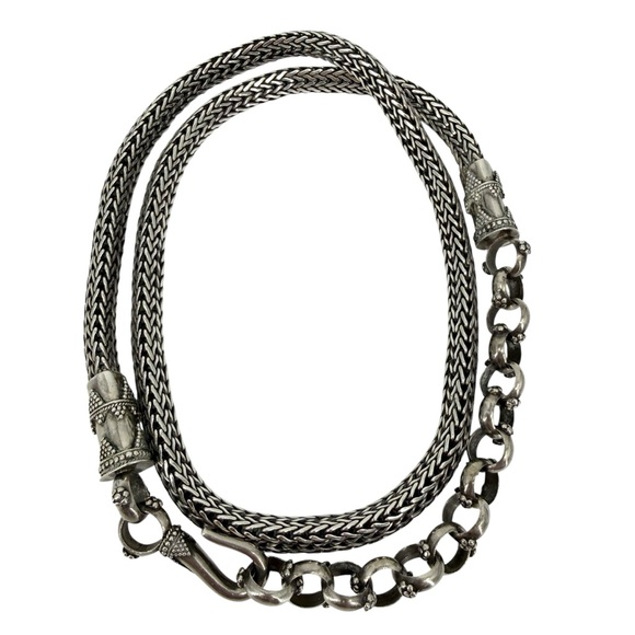 John Hardy Vintage Wheat Sterling Silver Chain Belt Necklace 34” Collectors Item - Picture 8 of 10